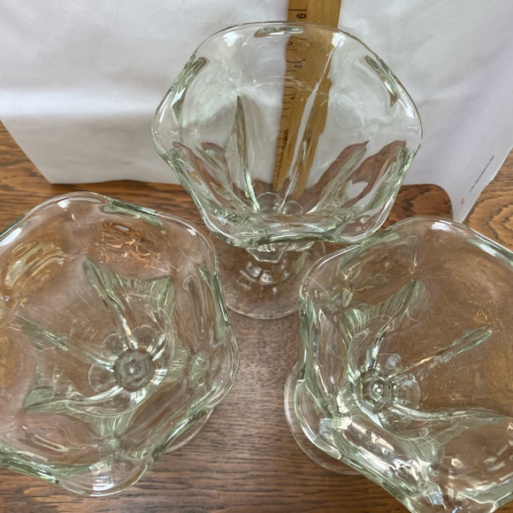 Set of 3 vintage ice cream sundae dishes, 6” tall. Heavy duty. No imperfections. - Picture 2 of 3